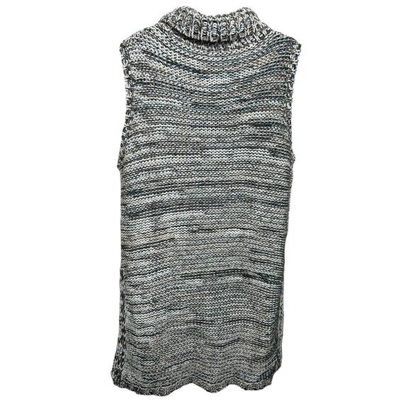 Cliche Sleeveless Turtleneck Sweater Sz XL Wool Blend Oversized Long Top - Picture 6 of 9
